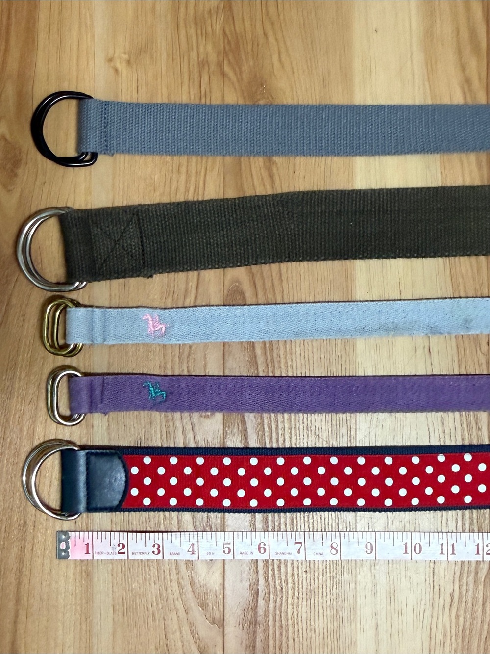 Polka Dot Red/Blue Stripe reversible & Vintage Ralph Lauren Women’s D-Ring Belts